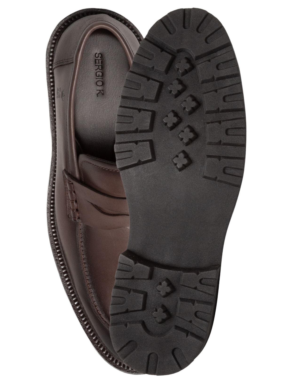 Mocassim Masculino Tratorado Em Couro Marrom Sergio K