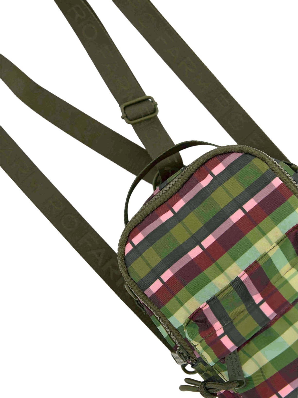 Mochila Borogodo Xadrez Multicolorido Verde Farm Etc