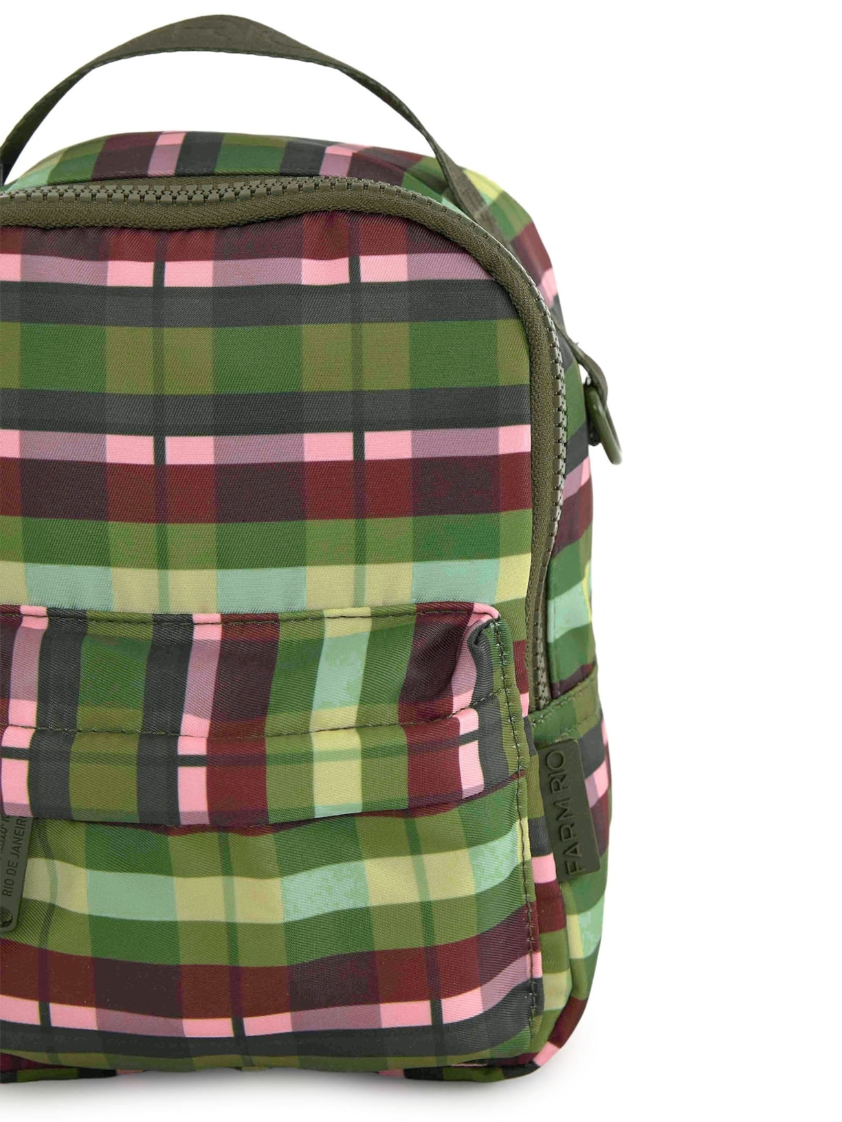 Mochila Borogodo Xadrez Multicolorido Verde Farm Etc