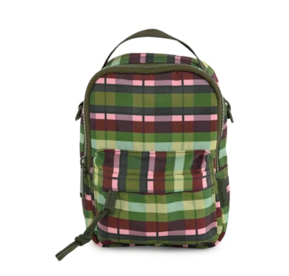 Mochila Borogodo Xadrez Multicolorido - Verde
