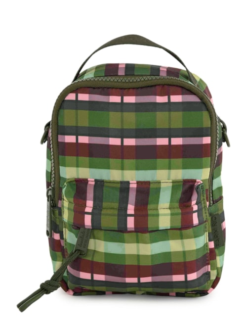 Mochila Borogodo Xadrez Multicolorido - Verde
