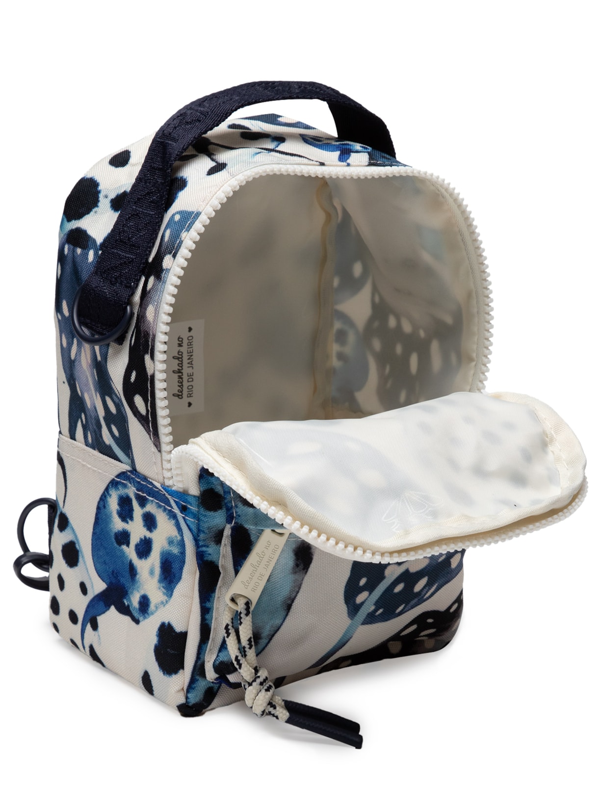 Mochila Feminina Borogodó Arraia Poá Azul Farm Etc