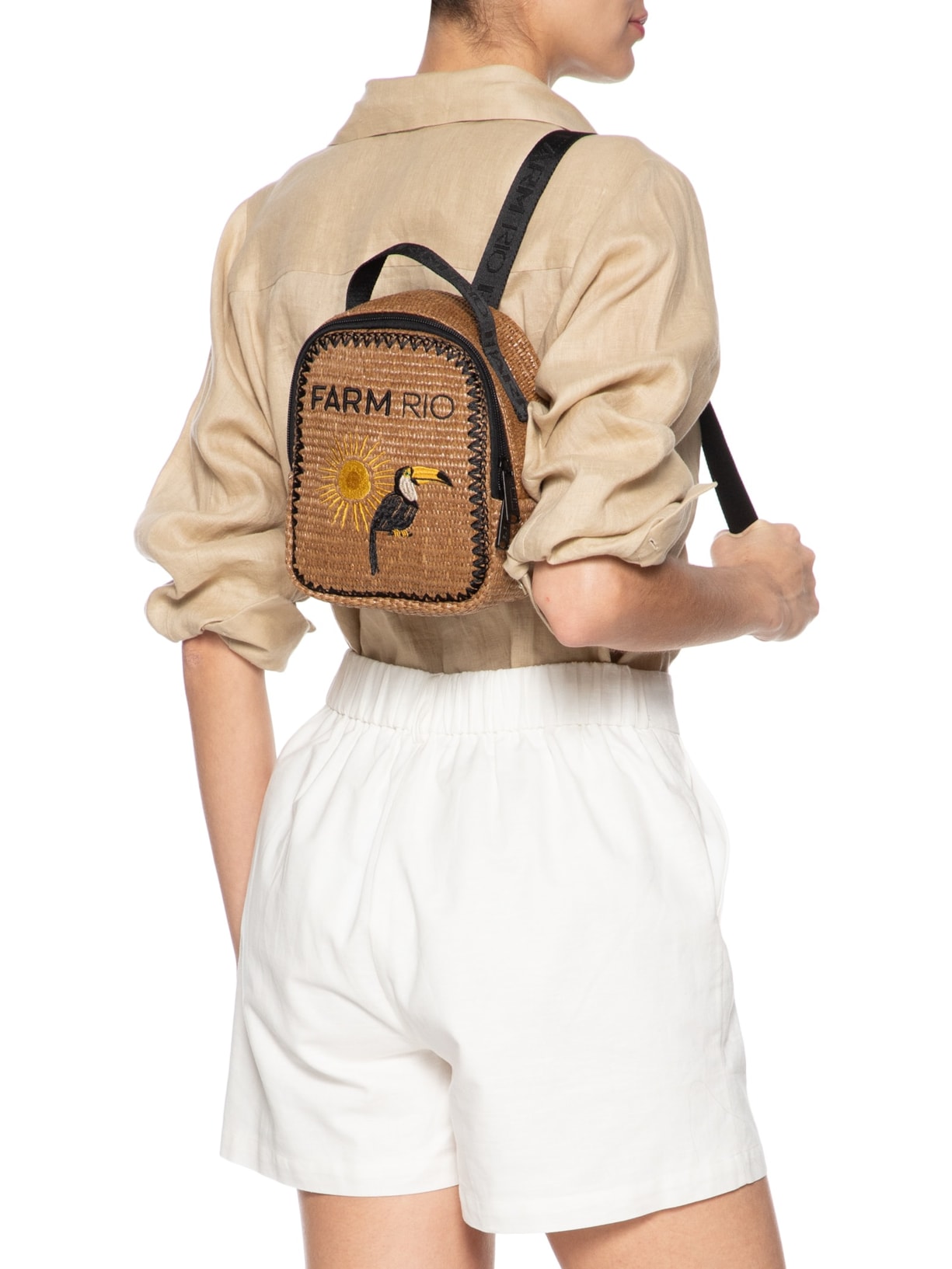 Mochila Feminina Borogodó Artesanal Bege Farm Etc