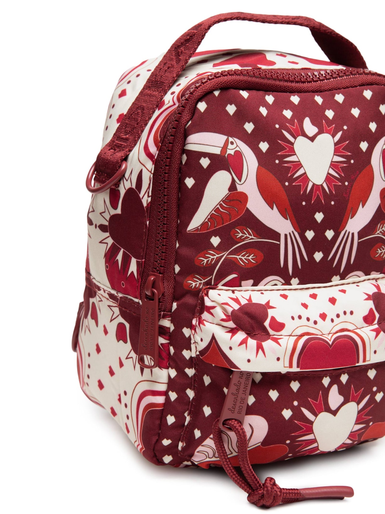 Mochila Feminina Borogodo Caju Coração Vermelho Farm Etc