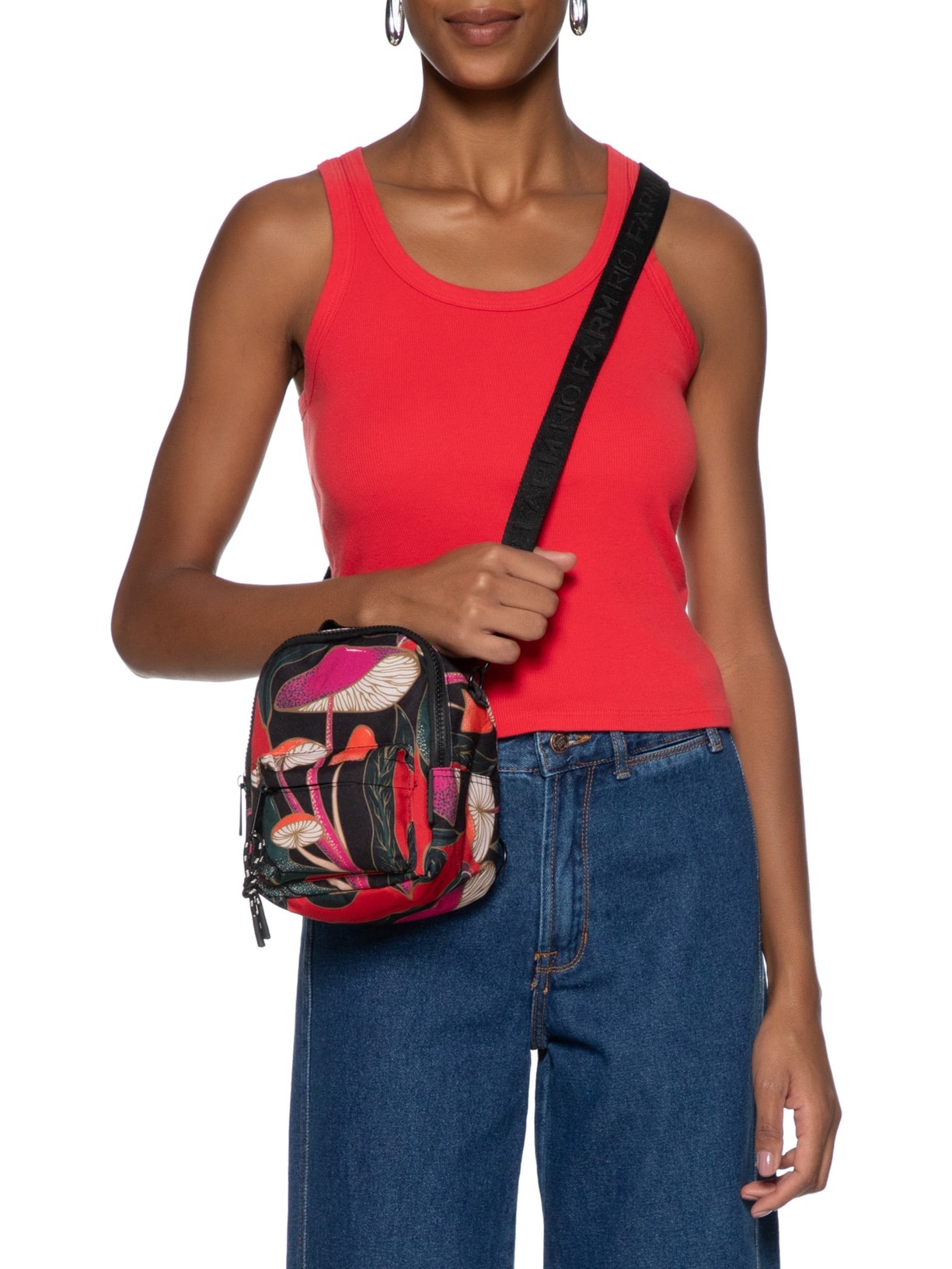 Mochila Feminina Borogodó Cogumelo Silvestre Preto Farm Etc