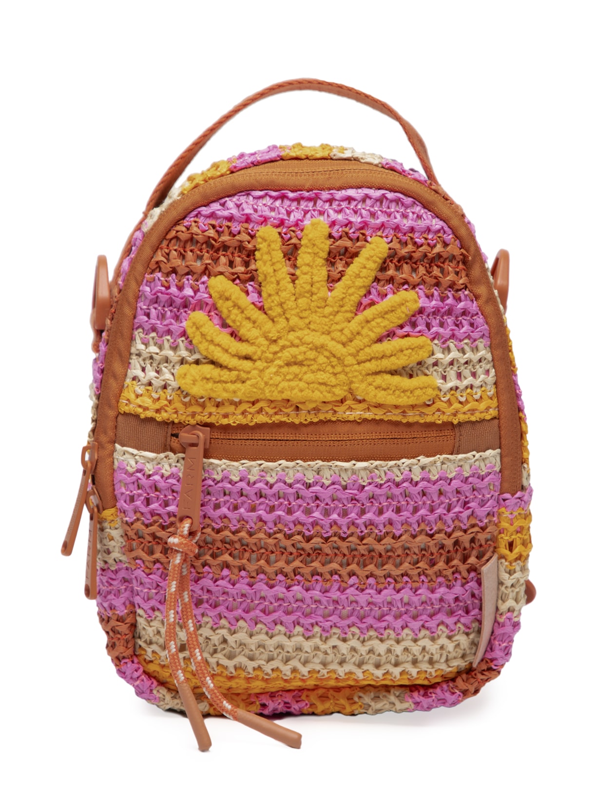 Mochila Feminina Borogodó Floral Lee Artesanal - Laranja