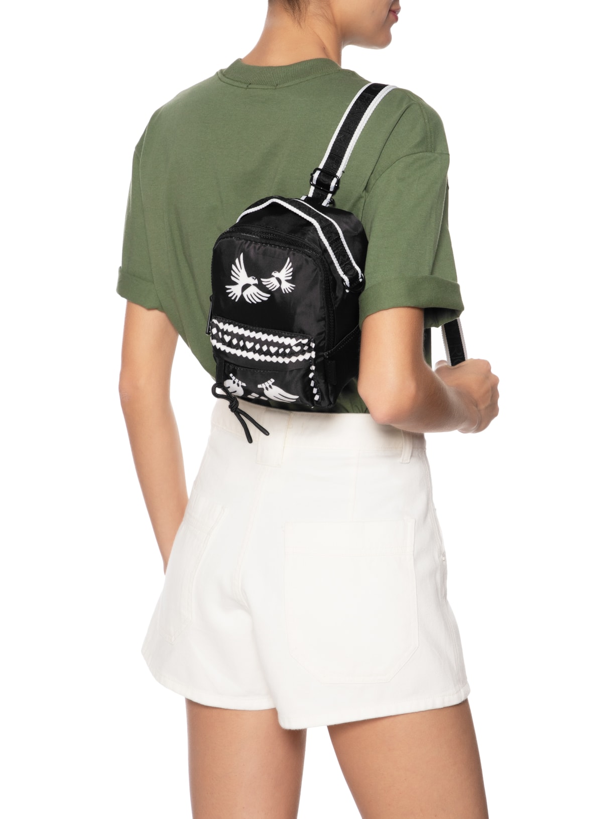 Mochila Feminina Borogodó Lenço Dia E Noite Preto Farm Etc