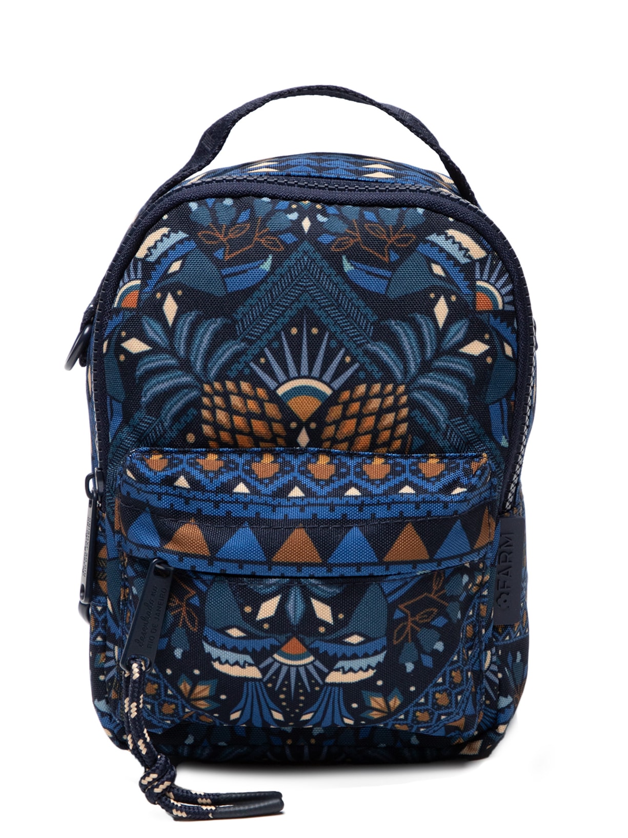 Mochila Feminina Borogodó Lenço Magia Tropical - Azul