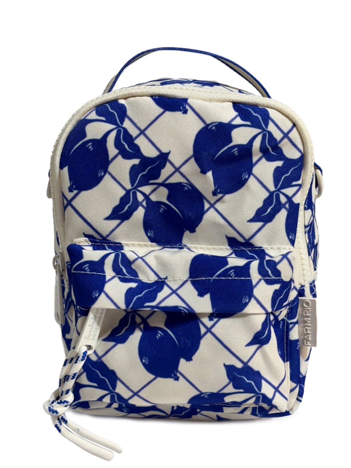Mochila Feminina Borogodó Limão Gráfico Azul Farm Etc