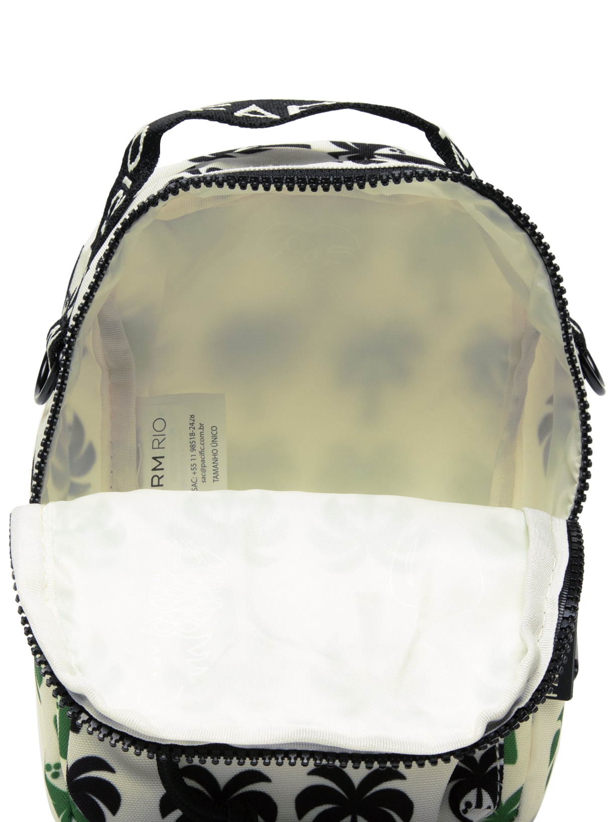 Mochila Feminina Borogodó Mix Coqueiro Gráficos Preto Farm Etc