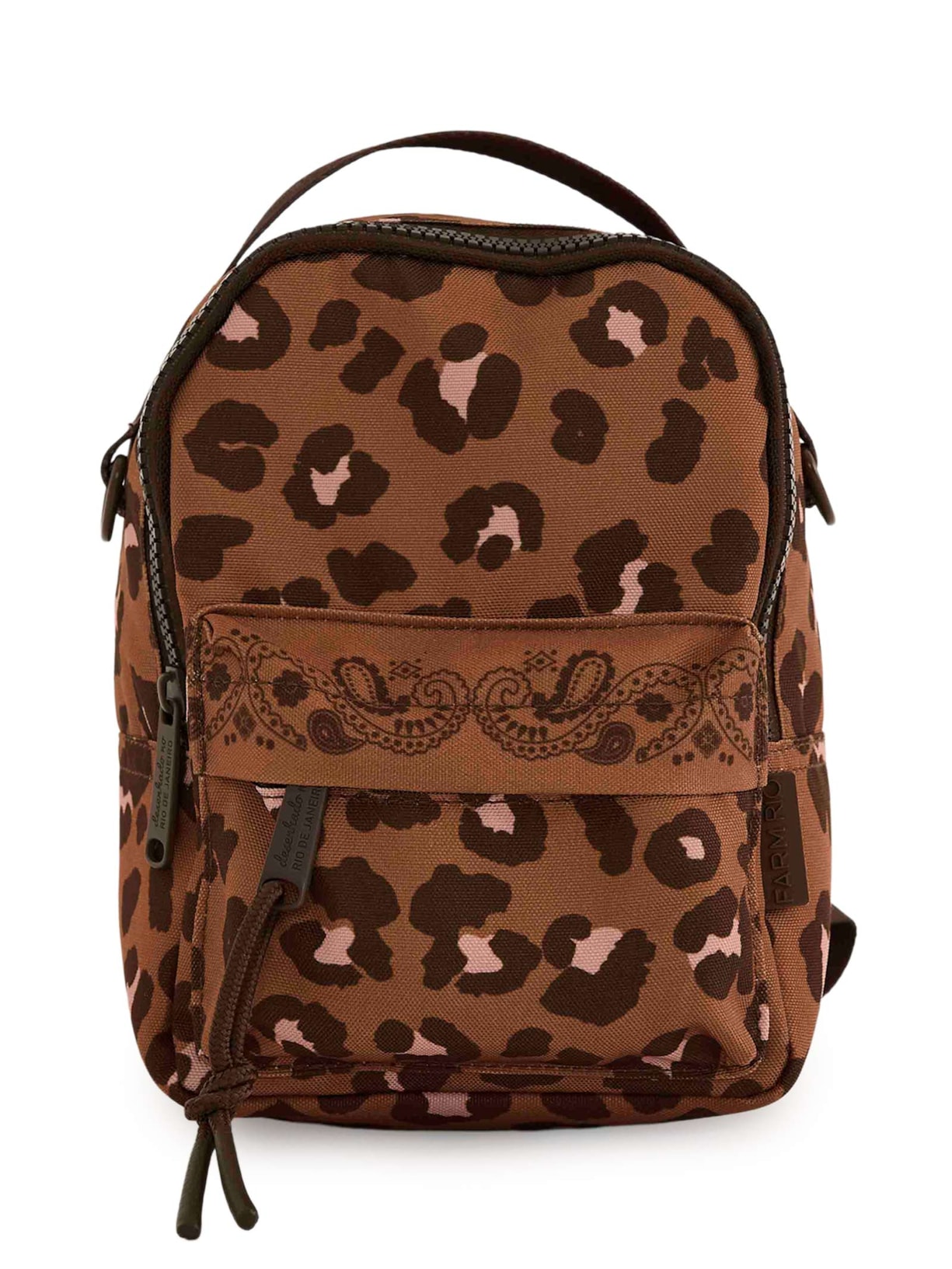 Mochila Feminina Borogodó Onça Bandana Caramelo Animal Print Farm Etc