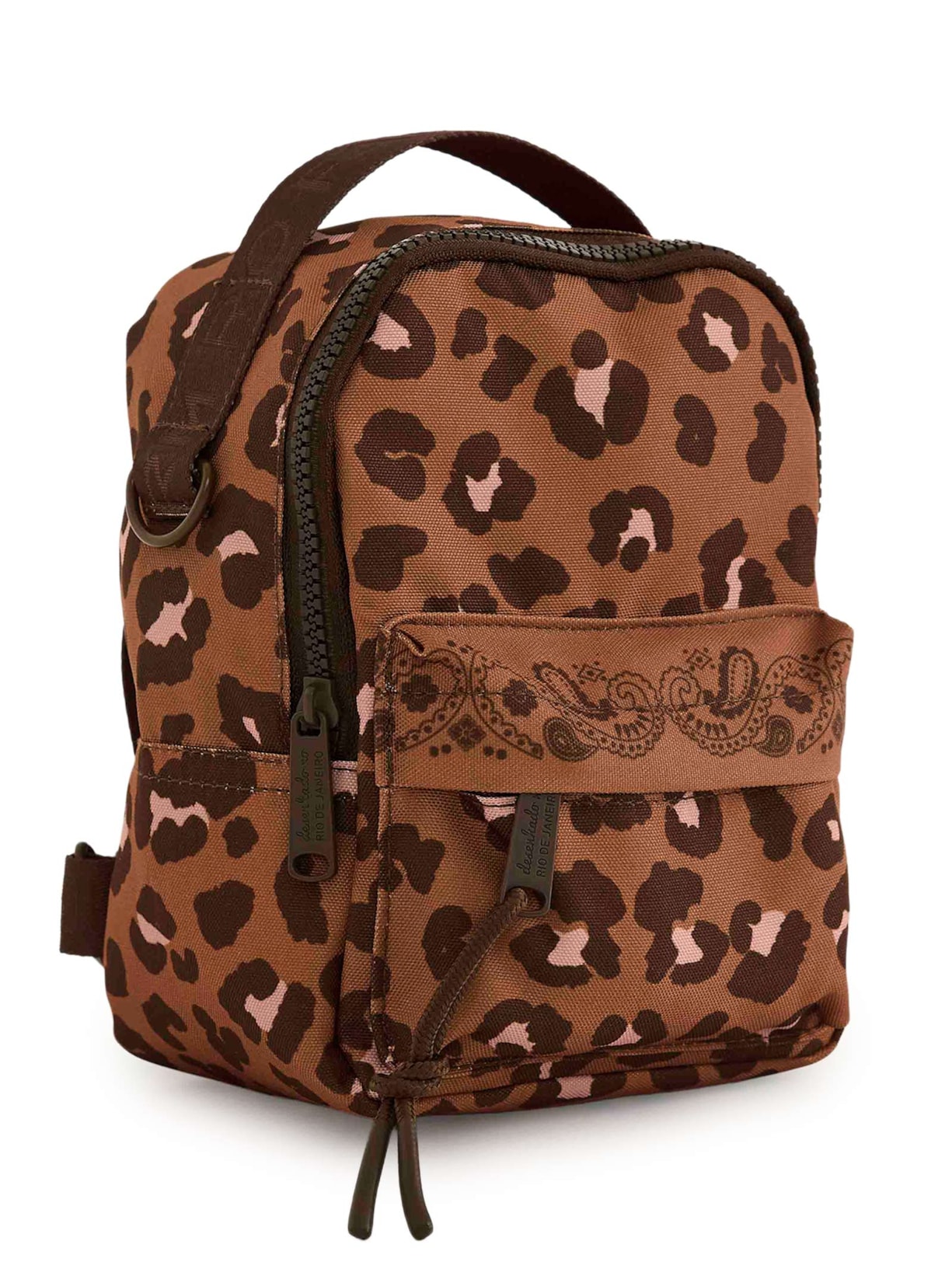 Mochila Feminina Borogodó Onça Bandana Caramelo Animal Print Farm Etc