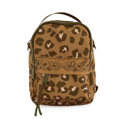 Mochila Feminina Borogodó Onça Bandana Caramelo - Animal Print