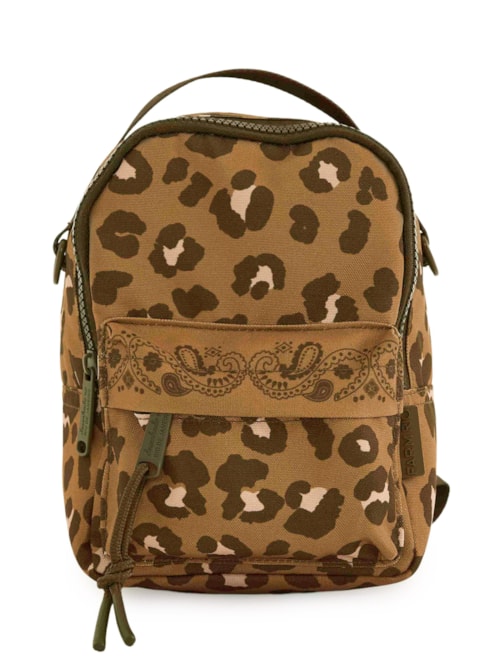 Mochila Feminina Borogodó Onça Bandana Caramelo - Animal Print