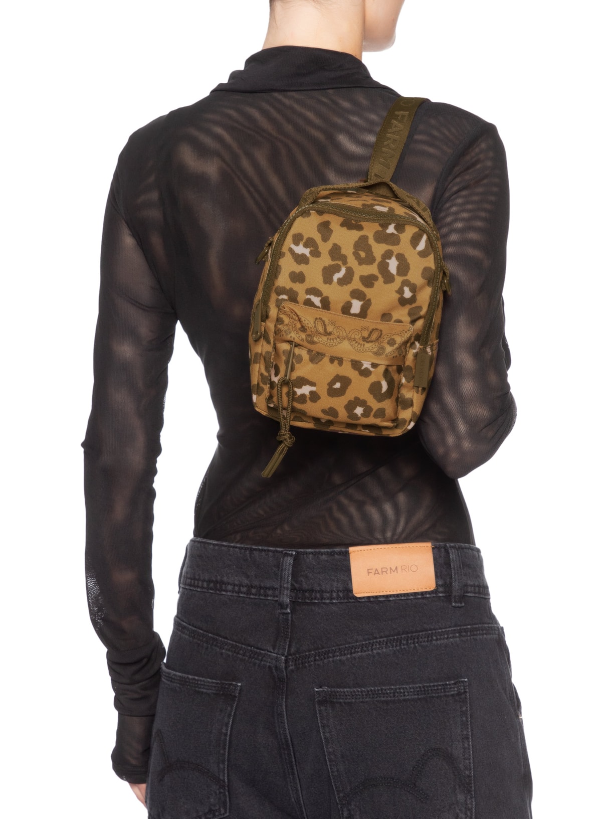 Mochila Feminina Borogodó Onça Bandana Caramelo Animal Print Farm Etc