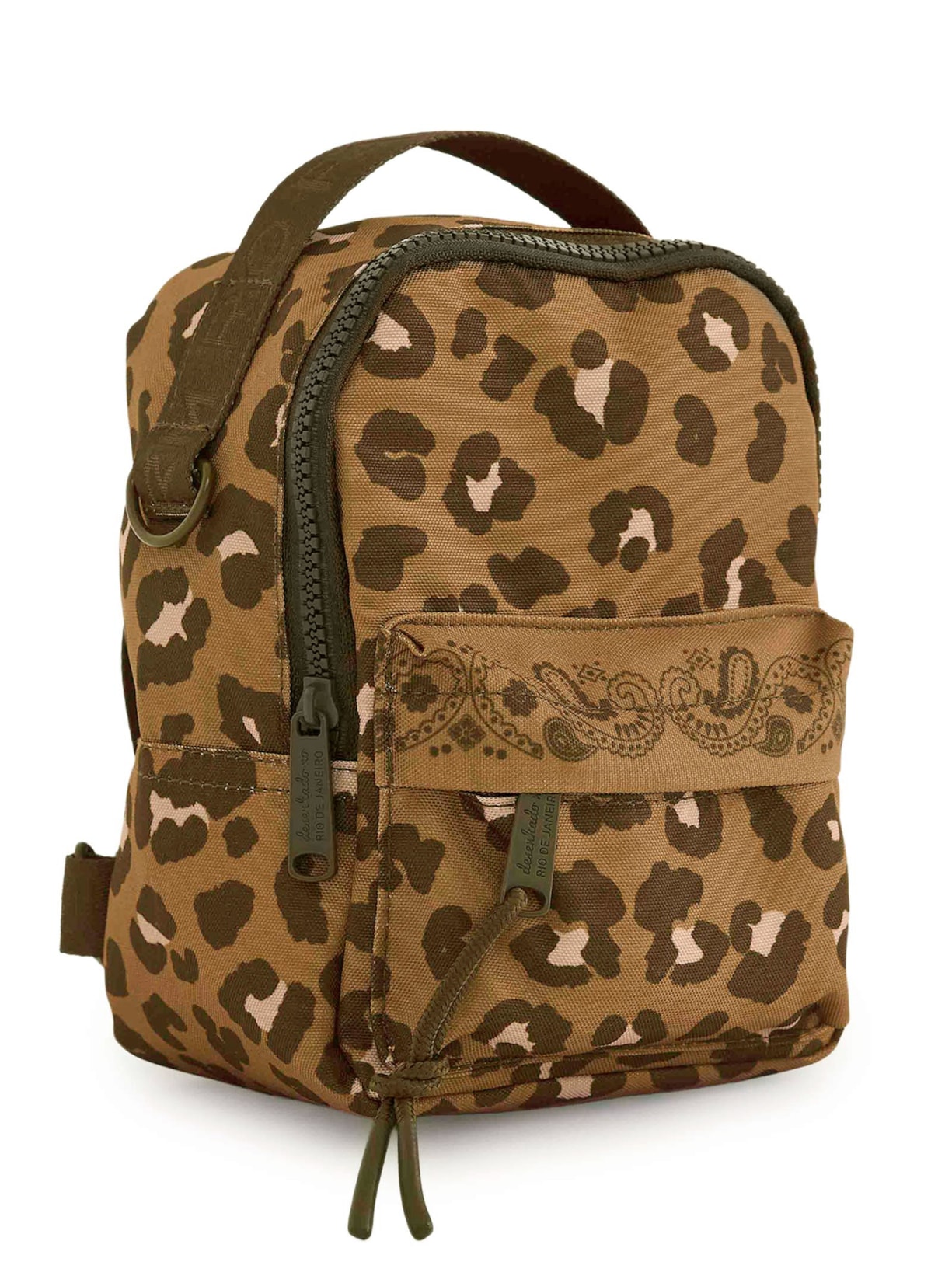 Mochila Feminina Borogodó Onça Bandana Caramelo Animal Print Farm Etc