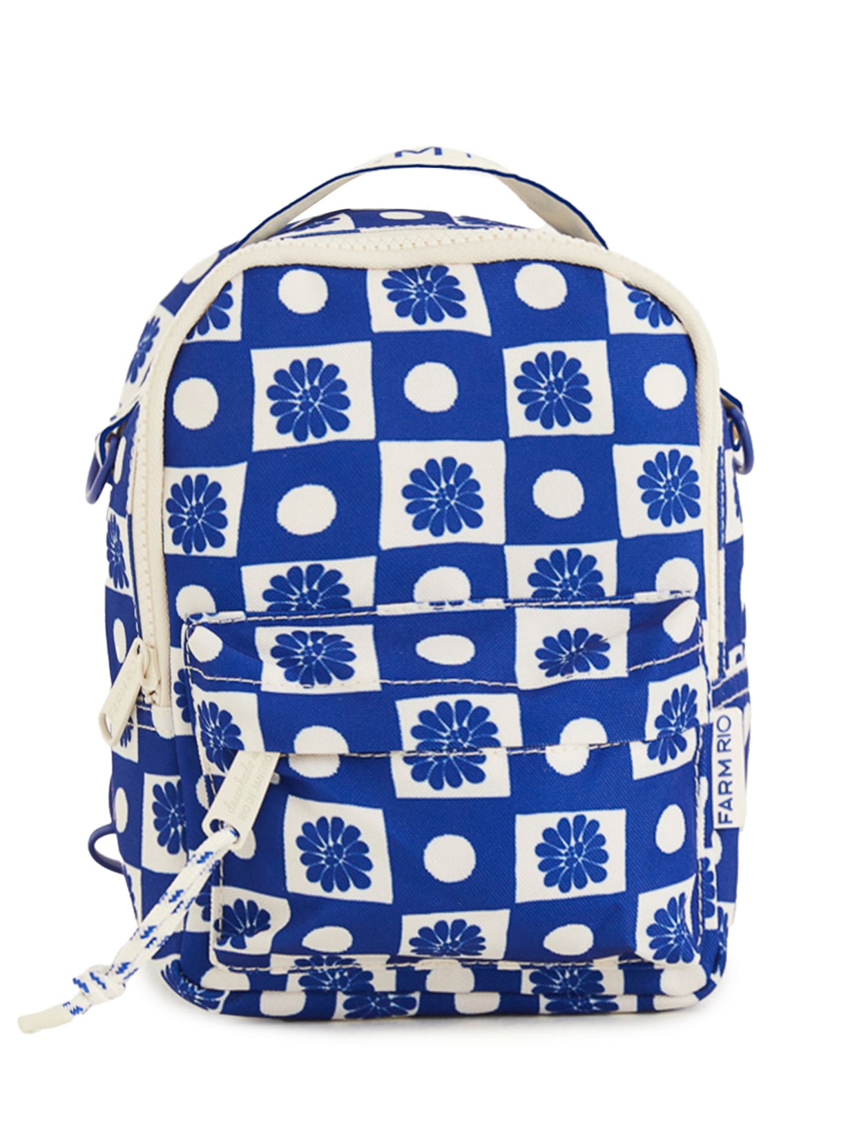 Mochila Feminina Borogodó Quadriculado Palermo Azul Farm Etc