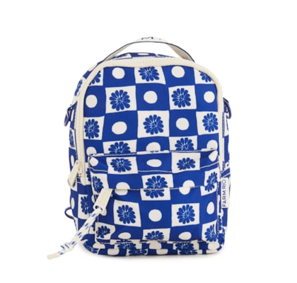 Mochila Feminina Borogodó Quadriculado Palermo - Azul
