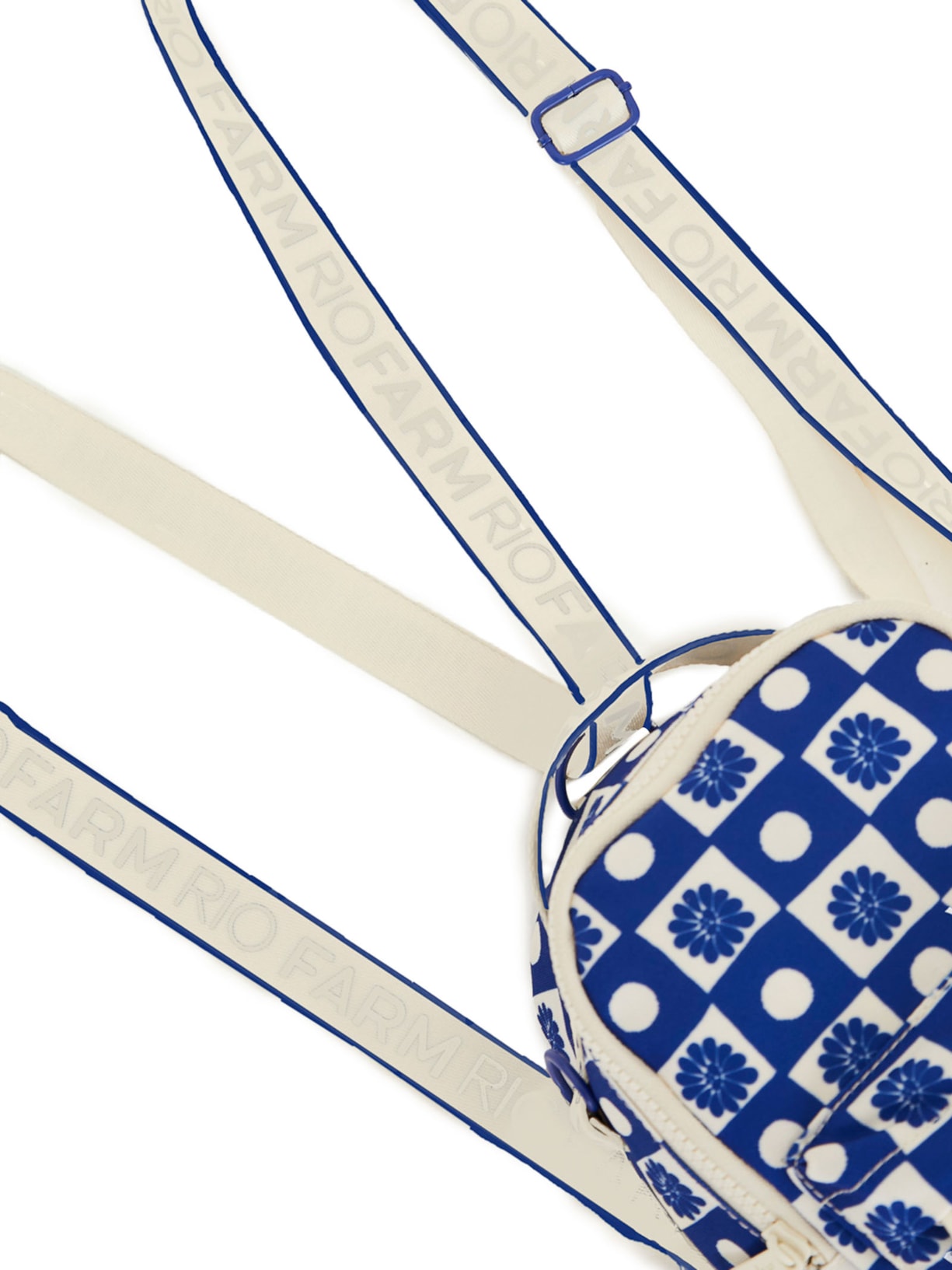 Mochila Feminina Borogodó Quadriculado Palermo Azul Farm Etc