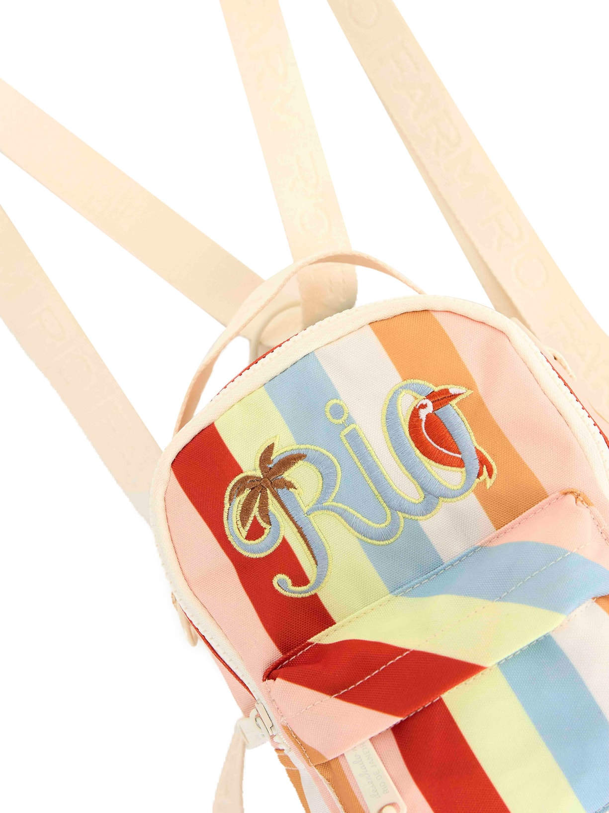 Mochila Feminina Borogodó Rio Tipografia Silk Branco Farm Etc