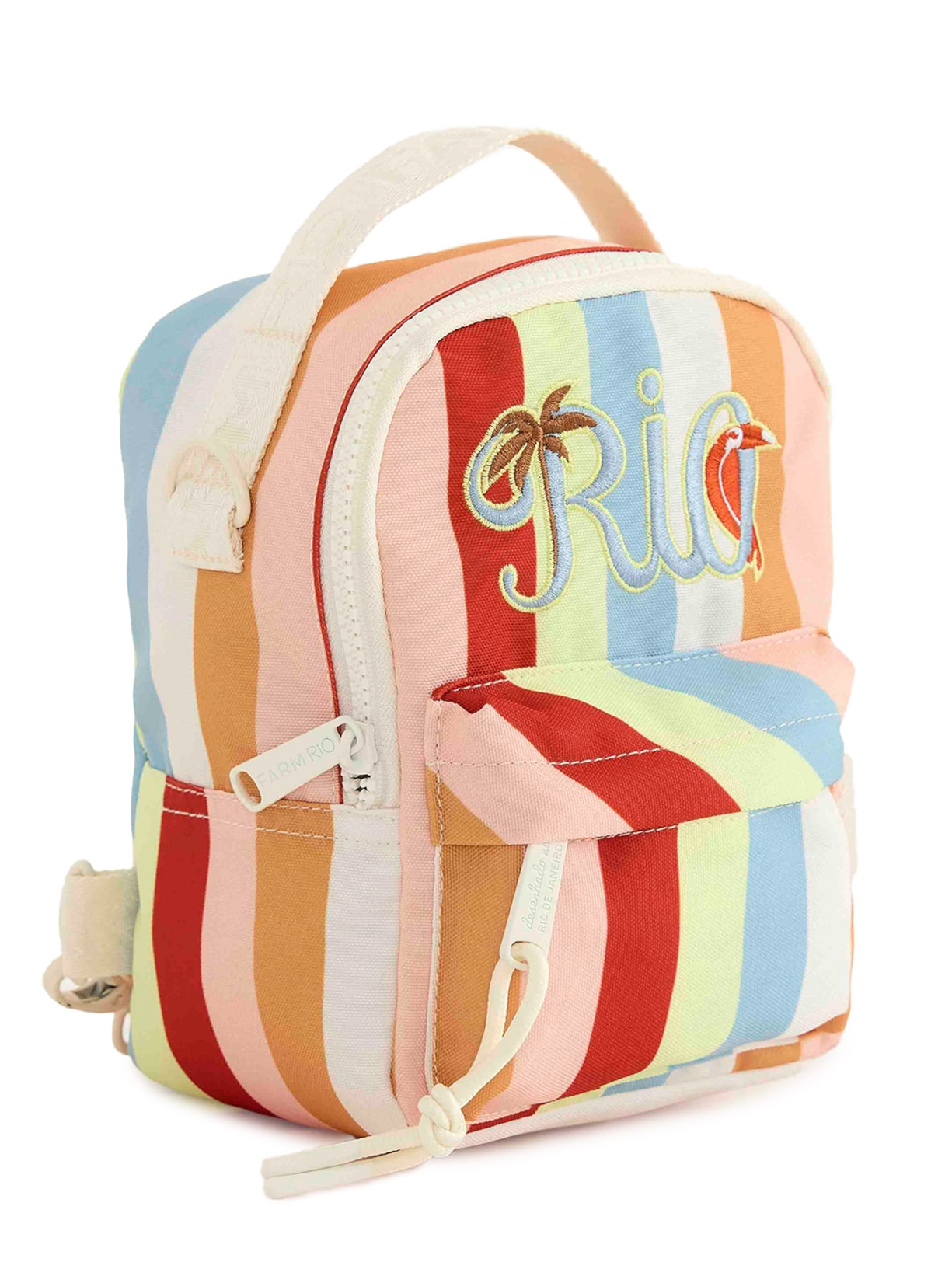 Mochila Feminina Borogodó Rio Tipografia Silk Branco Farm Etc