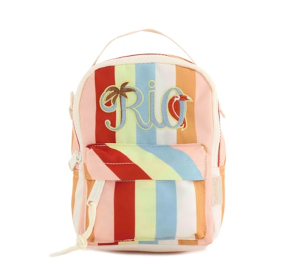 Mochila Feminina Borogodó Rio Tipografia Silk - Branco