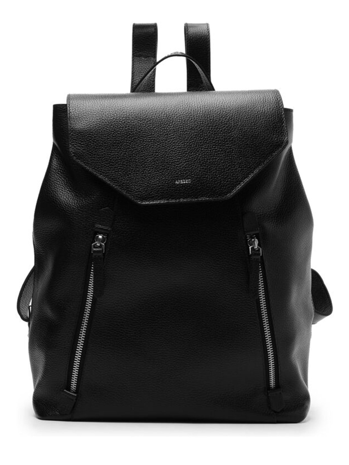 Mochila Feminina Couro Grande Bolsos - Preto