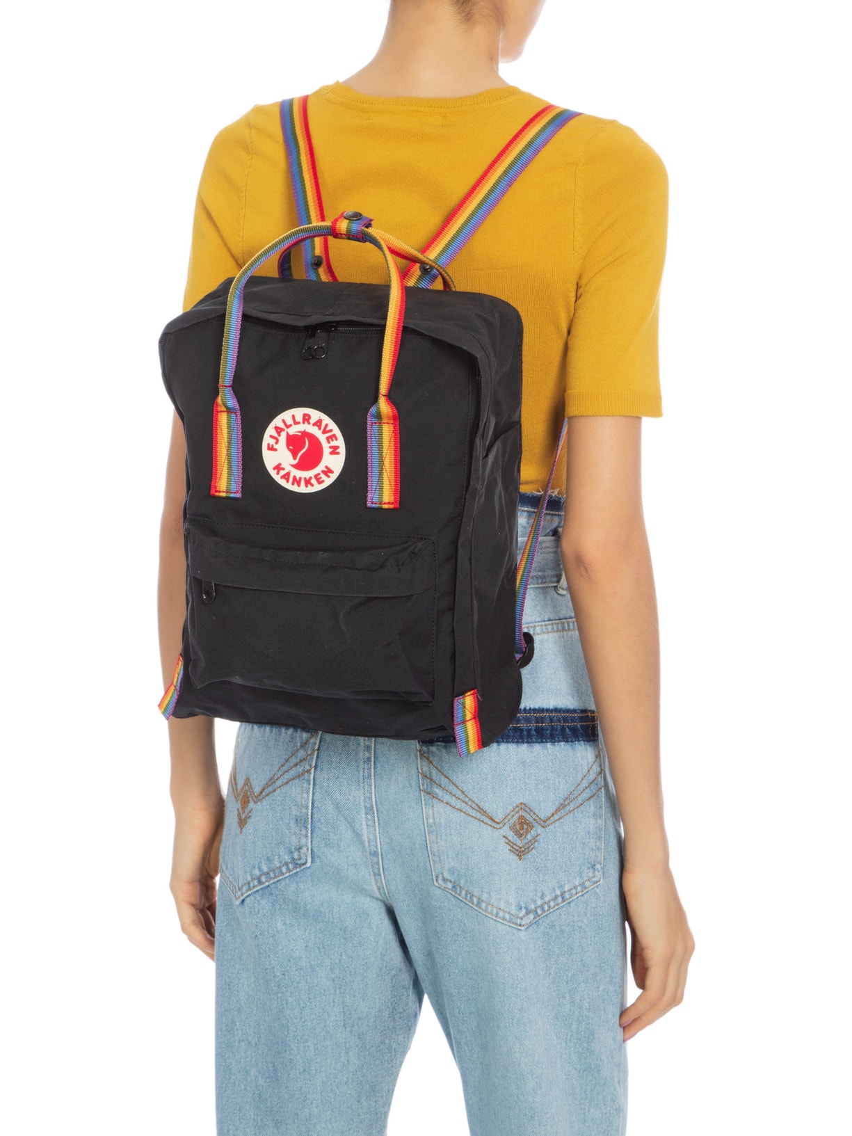 Mochila Feminina Kånken Rainbow Preto Fjällräven
