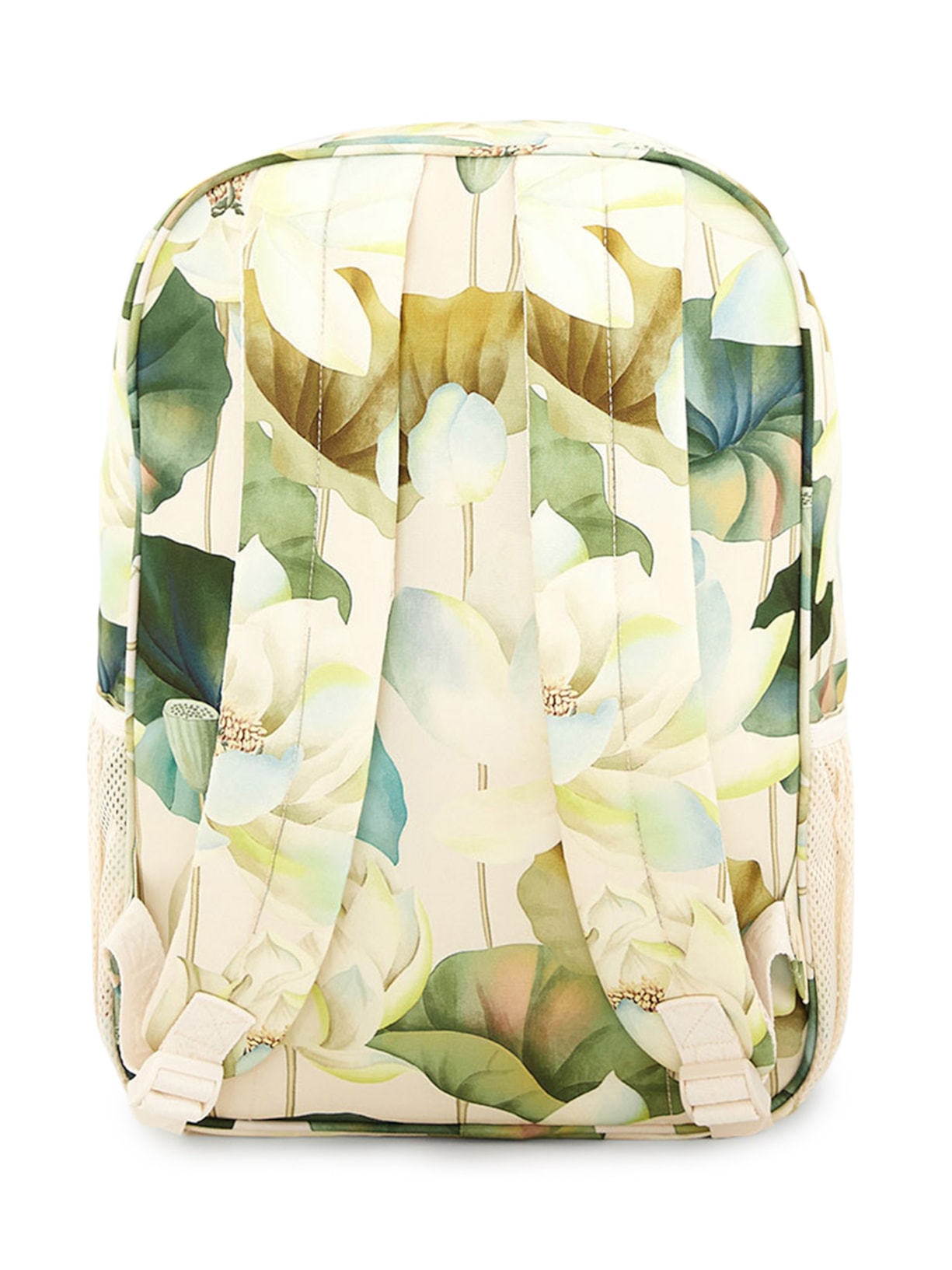 Mochila Feminina Me Leva Flor Lótus Bege Farm Etc