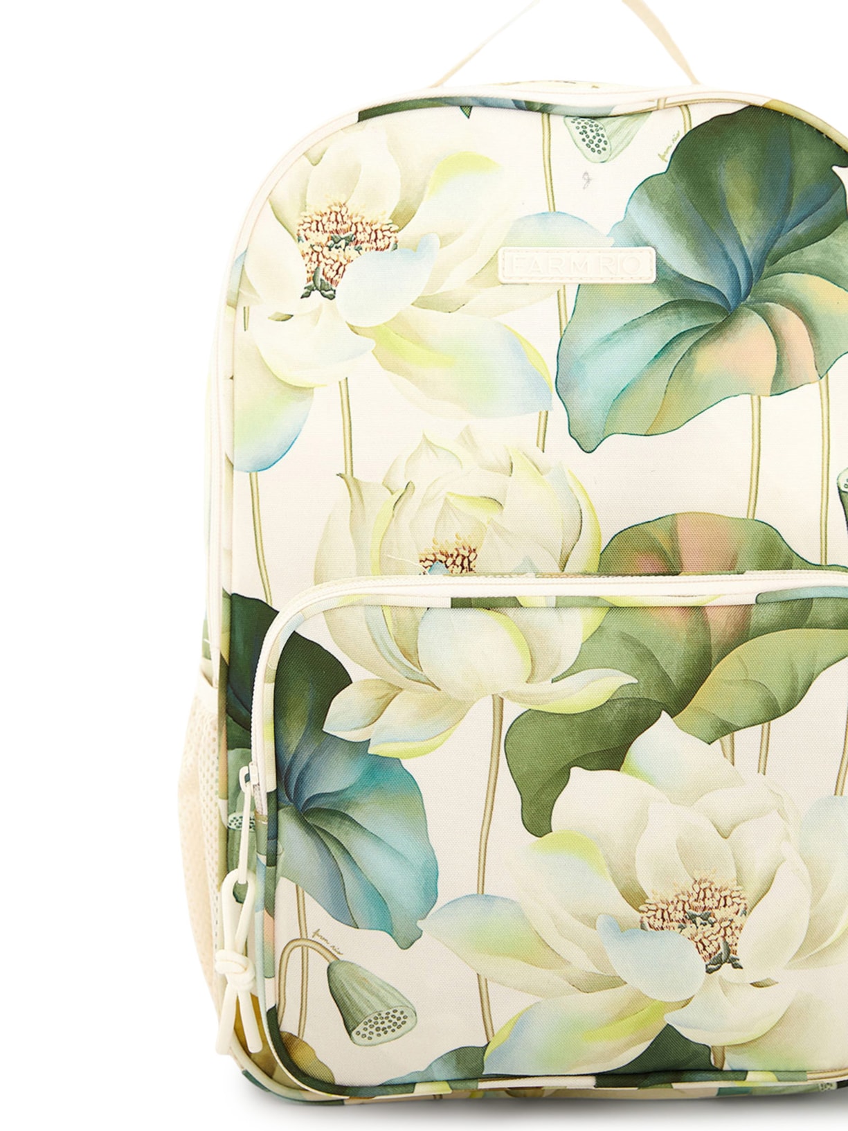 Mochila Feminina Me Leva Flor Lótus Bege Farm Etc
