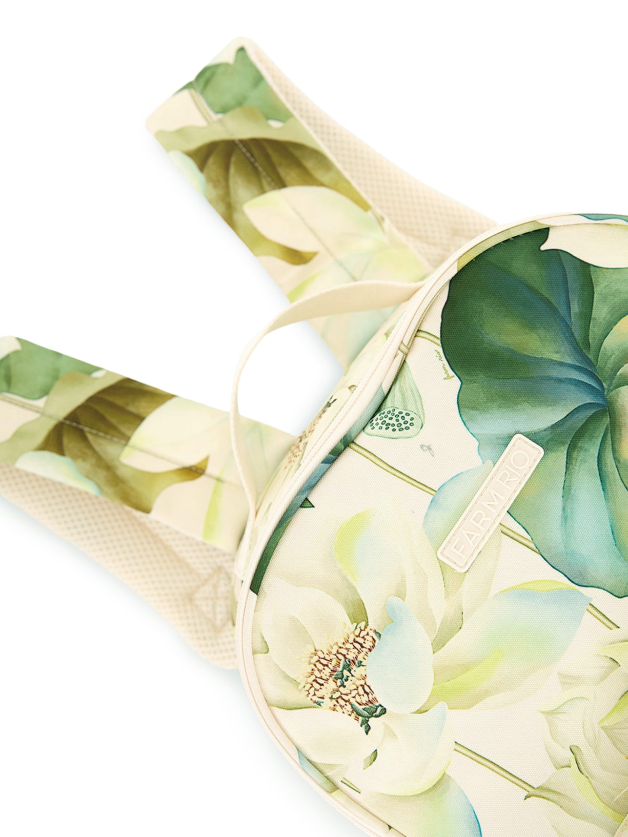 Mochila Feminina Me Leva Flor Lótus Bege Farm Etc