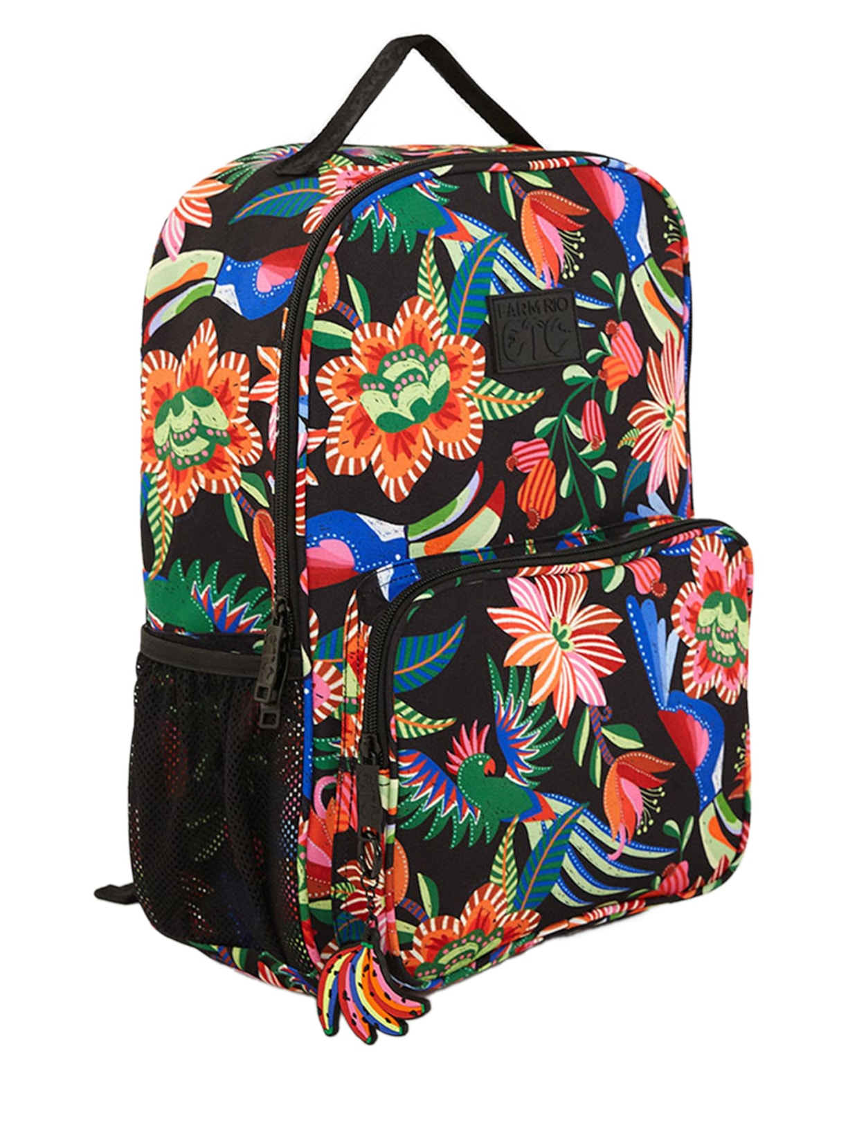 Mochila Feminina Me Leva Jardim De Passáros Preto Farm Etc