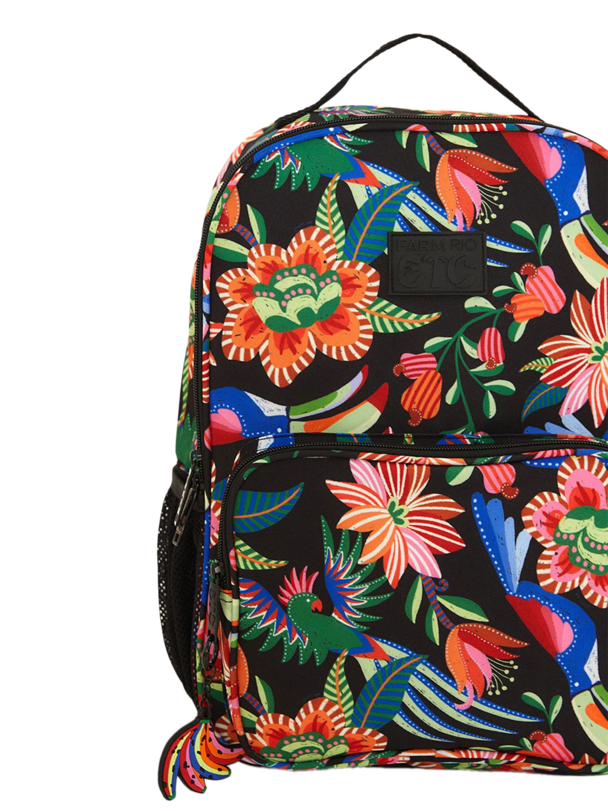 Mochila Feminina Me Leva Jardim De Passáros Preto Farm Etc