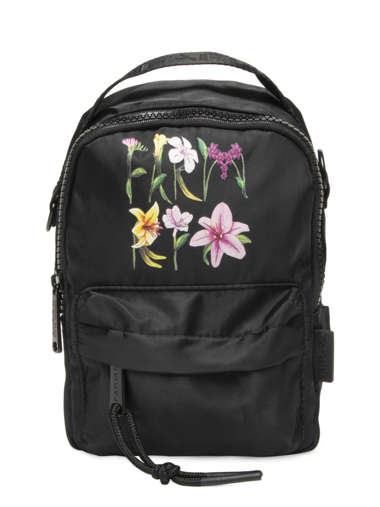 Mochila Feminina Mini Borogodó Romance Em Flor - Preto
