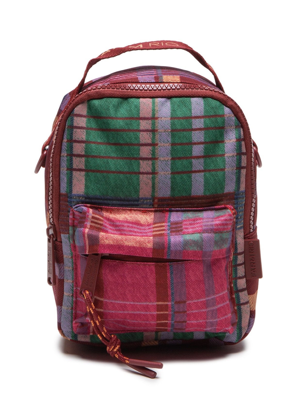 Mochila Feminina Mini Sofia Xadrez - Vermelho