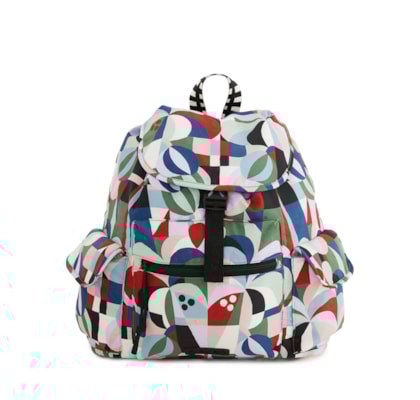 Mochila Feminina Pipoca Recanto Dos Coqueiros Multi - Branco