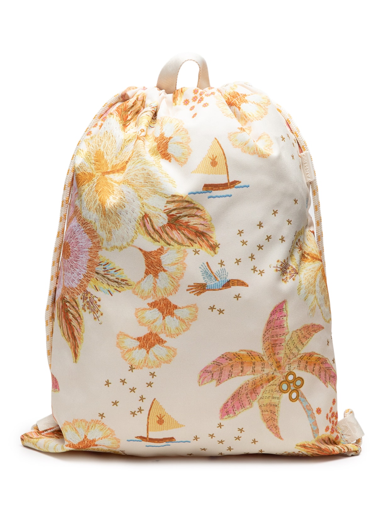 Mochila Feminina Praiana Ilha De Flor - Amarelo