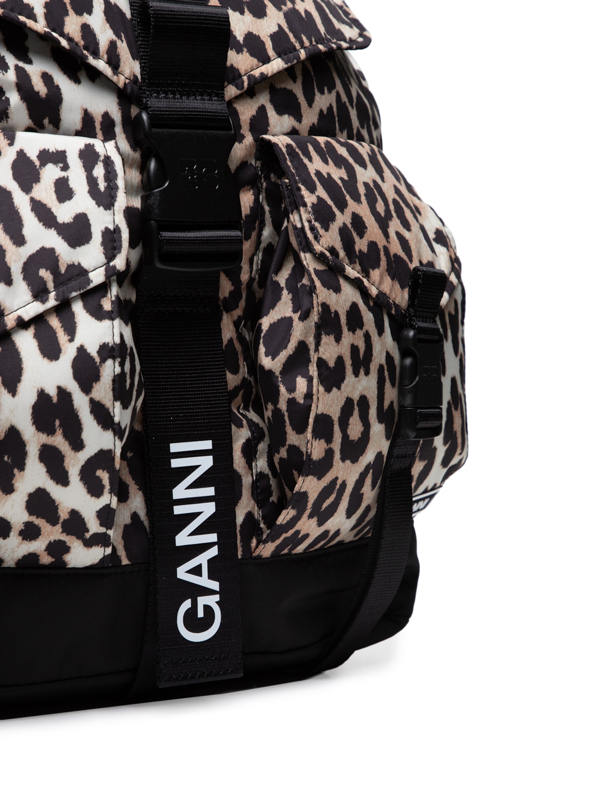 Mochila Feminina Recycled Leopard Tech Animal Print Ganni