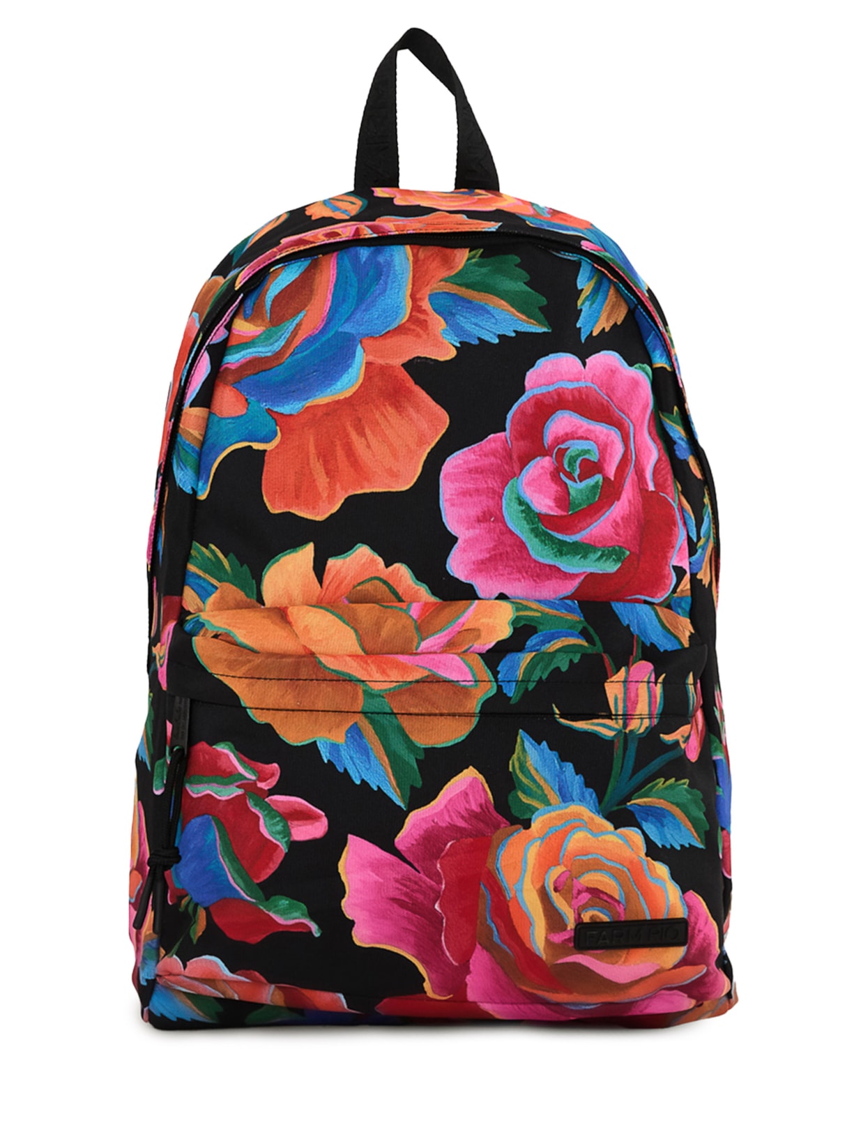 Mochila Feminina Rosas Pintadas - Preto