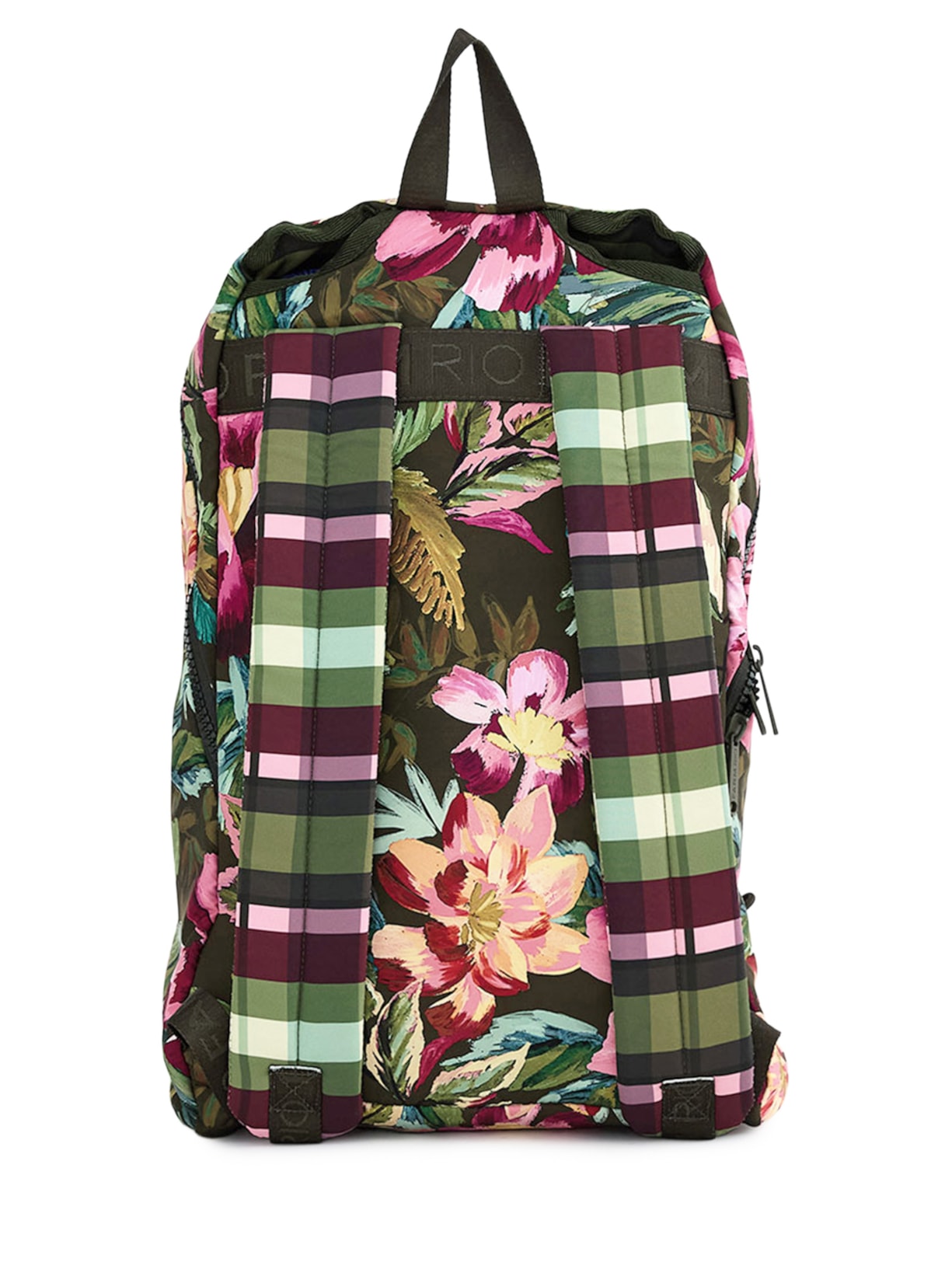 Mochila Feminina  Xodó Dupla Face Painted Flowers Verde Farm Etc