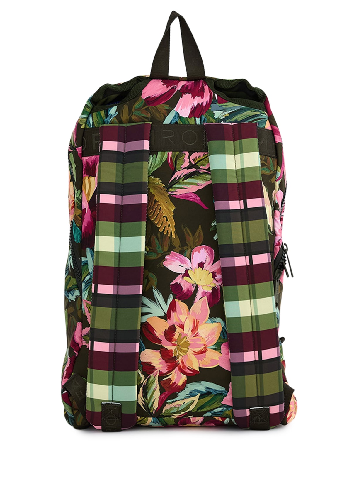 Mochila Feminina  Xodó Dupla Face Painted Flowers Verde Farm Etc