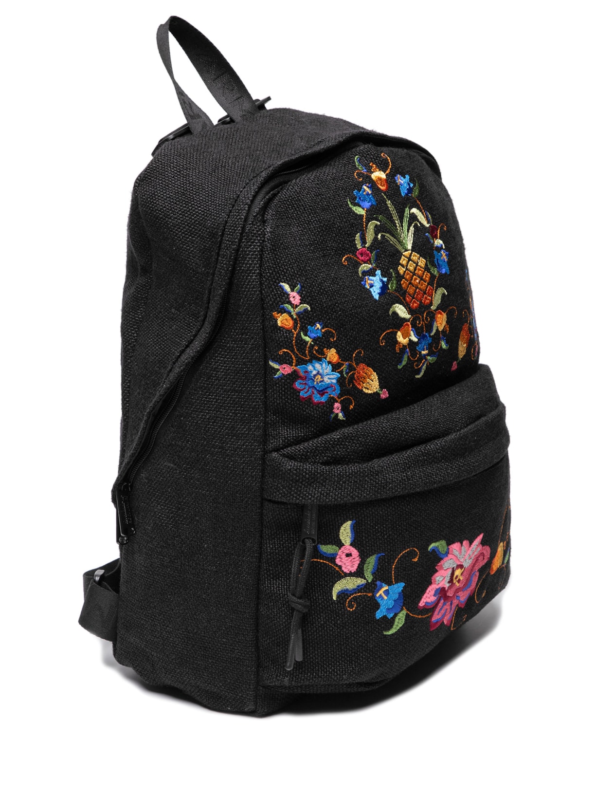 Mochila Feminina Xodó Fruta Bordada Artesanal Preto Farm Etc