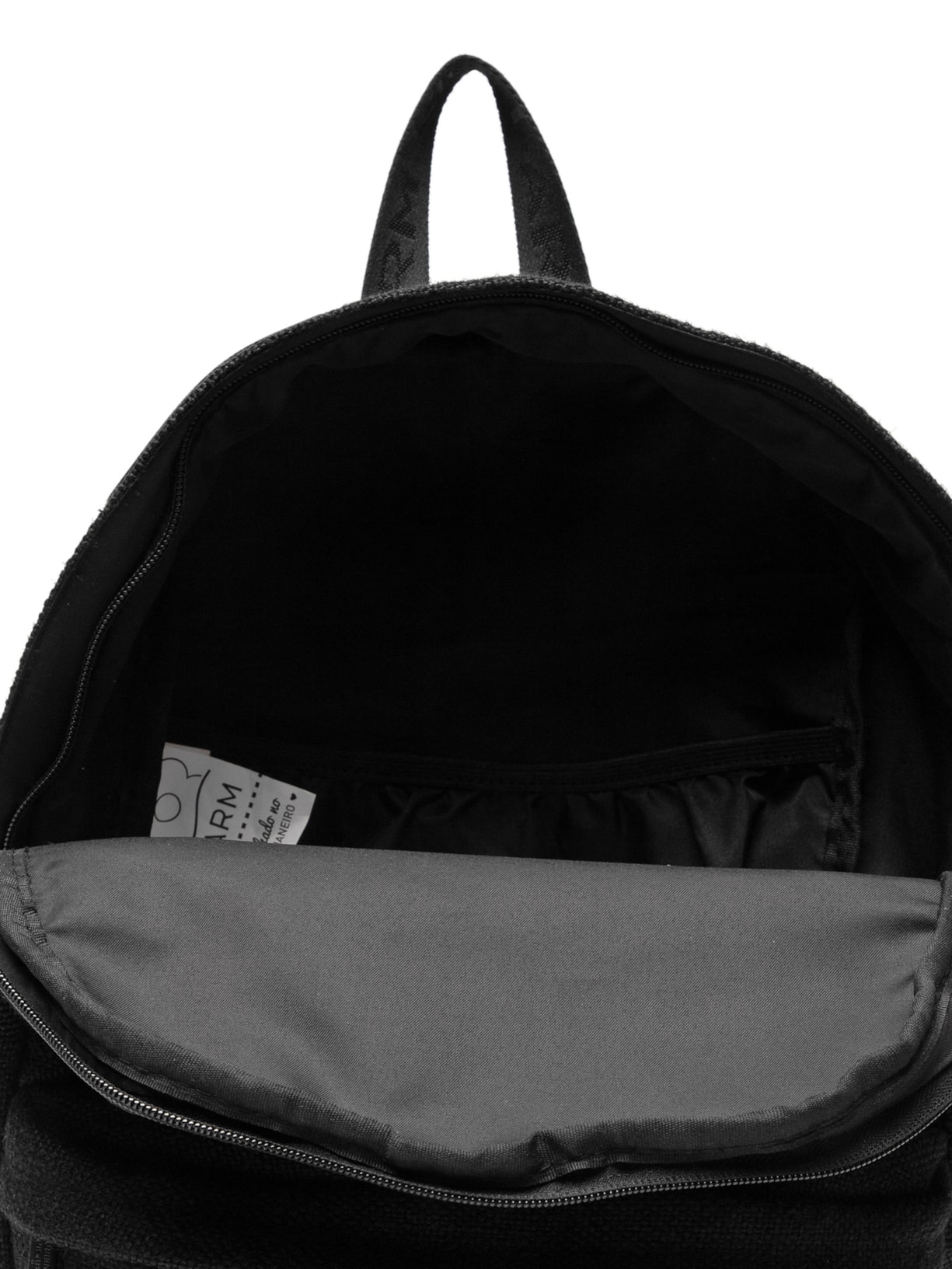 Mochila Feminina Xodó Fruta Bordada Artesanal Preto Farm Etc