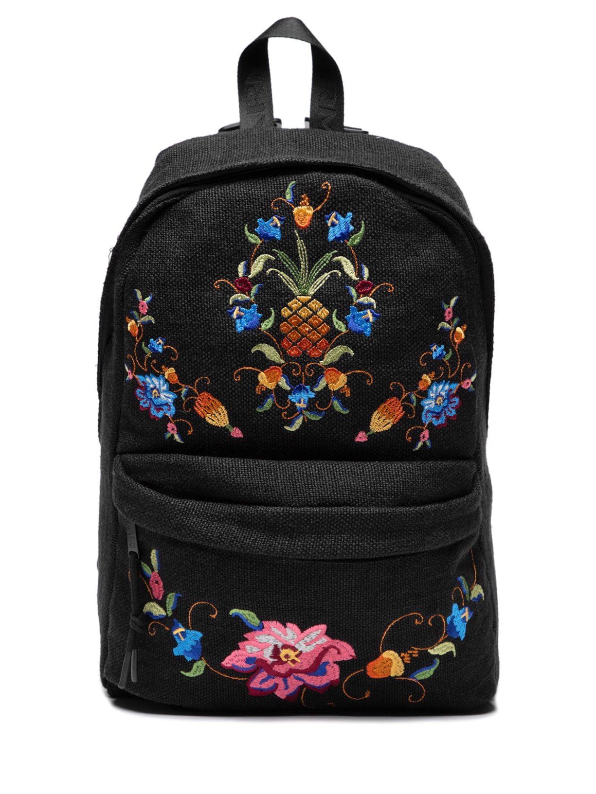 Mochila Feminina Xodó Fruta Bordada Artesanal Preto Farm Etc
