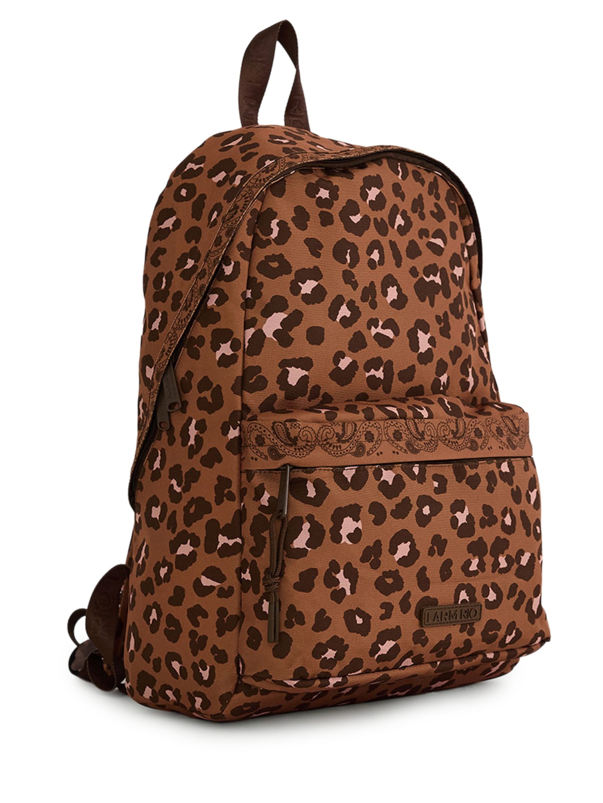 Mochila Feminina  Xodó Onça Bandana Caramelo Animal Print Farm Etc