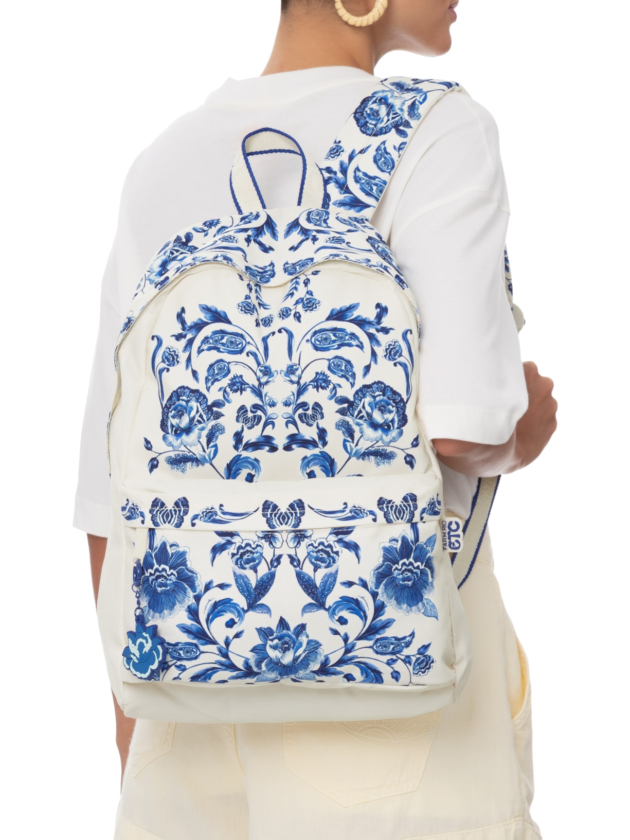 Mochila Feminina Xodó Porcelanão Branco Farm Etc