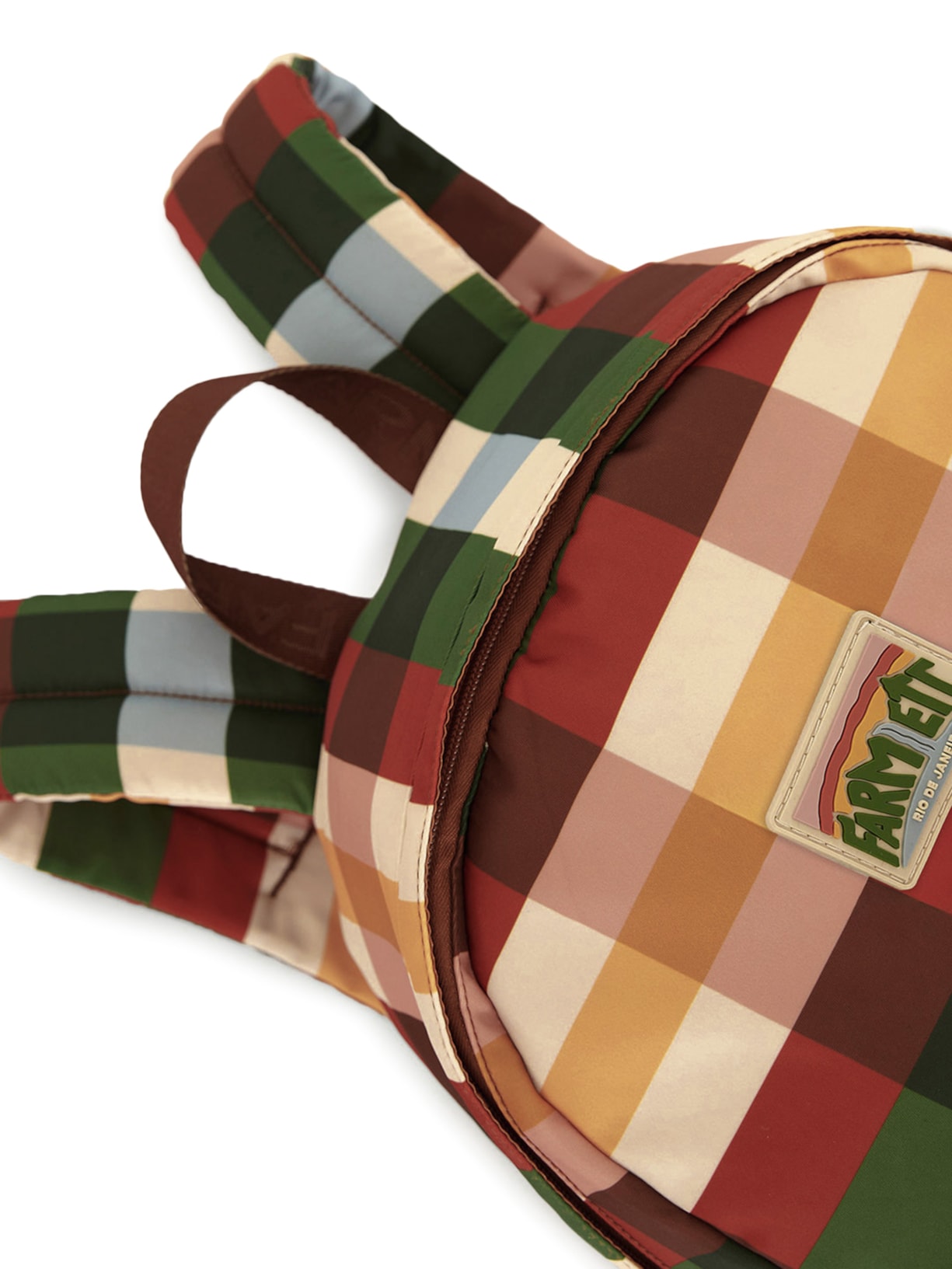 Mochila Feminina Xodo Xadrez Multi Marrom Farm Etc