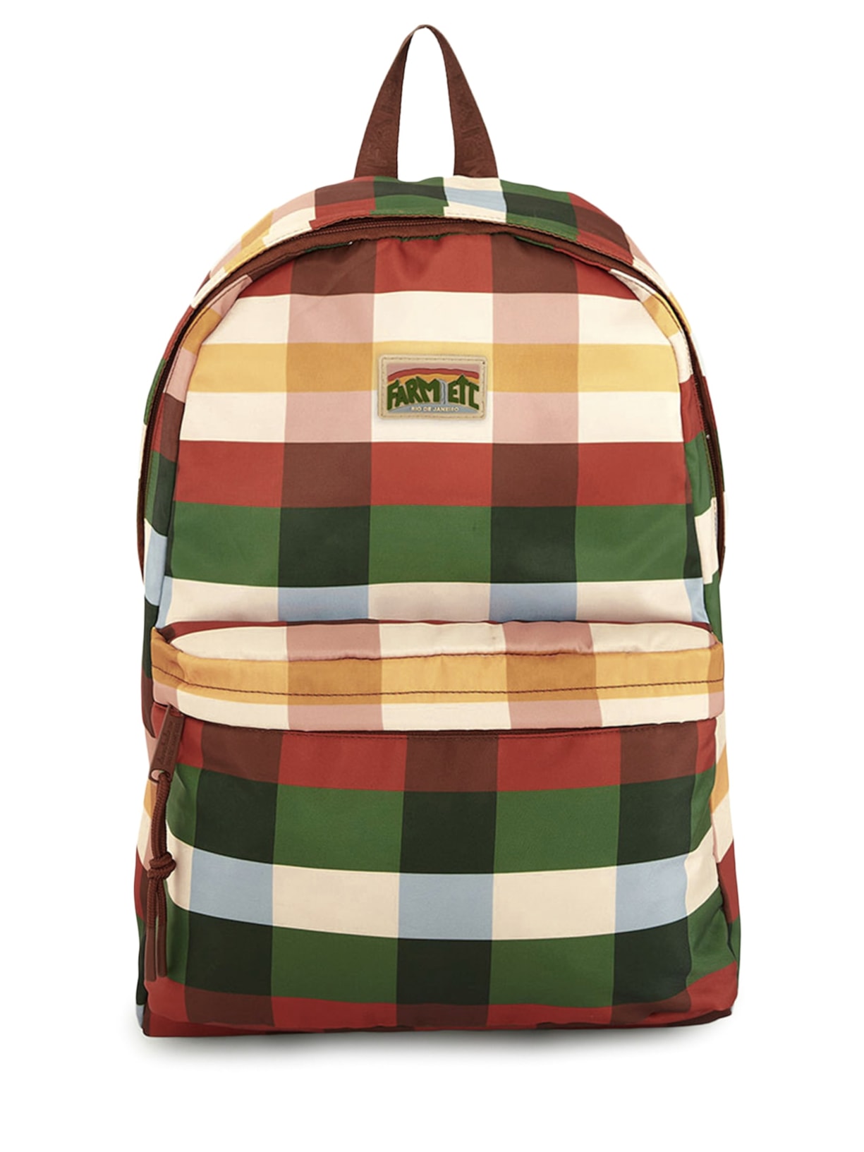 Mochila Feminina Xodo Xadrez Multi Marrom Farm Etc