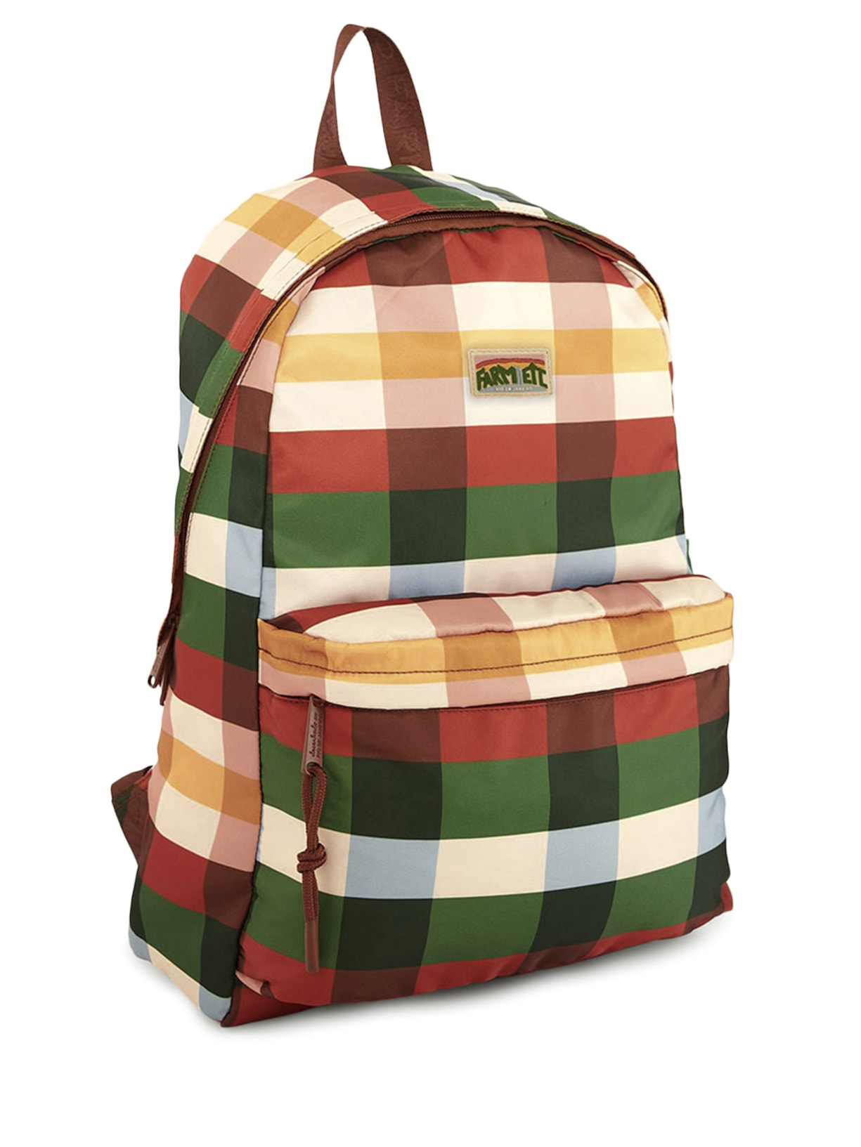 Mochila Feminina Xodo Xadrez Multi Marrom Farm Etc