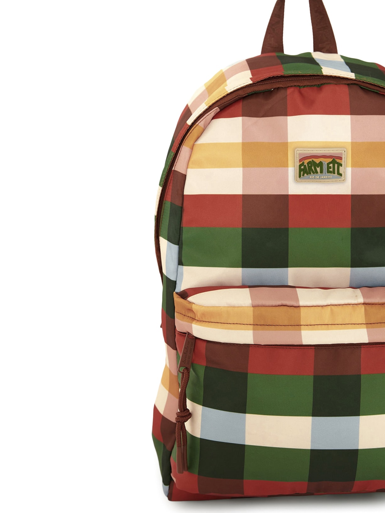 Mochila Feminina Xodo Xadrez Multi Marrom Farm Etc